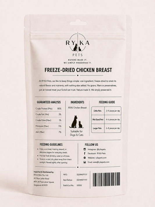 Ryka Pets 100% Freeze-Dried Chicken Treats 100g