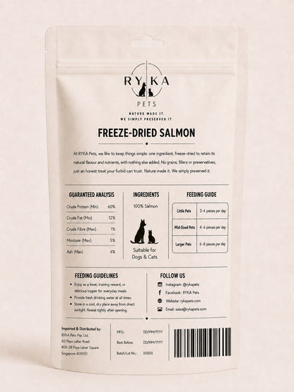 Ryka Pets 100% Freeze-Dried Salmon Treats 100g