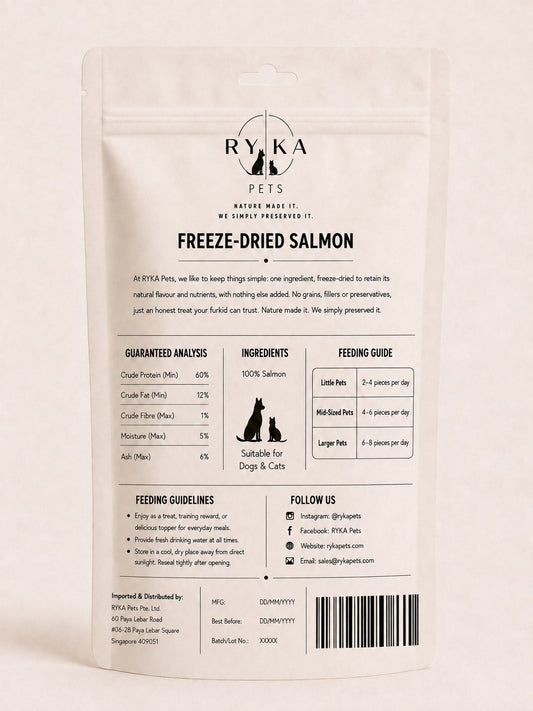 Ryka Pets 100% Freeze-Dried Salmon Treats 100g