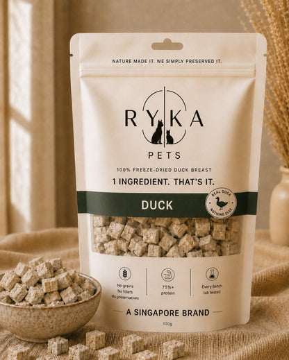 Ryka Pets 100% Freeze-Dried Duck Treats 100g